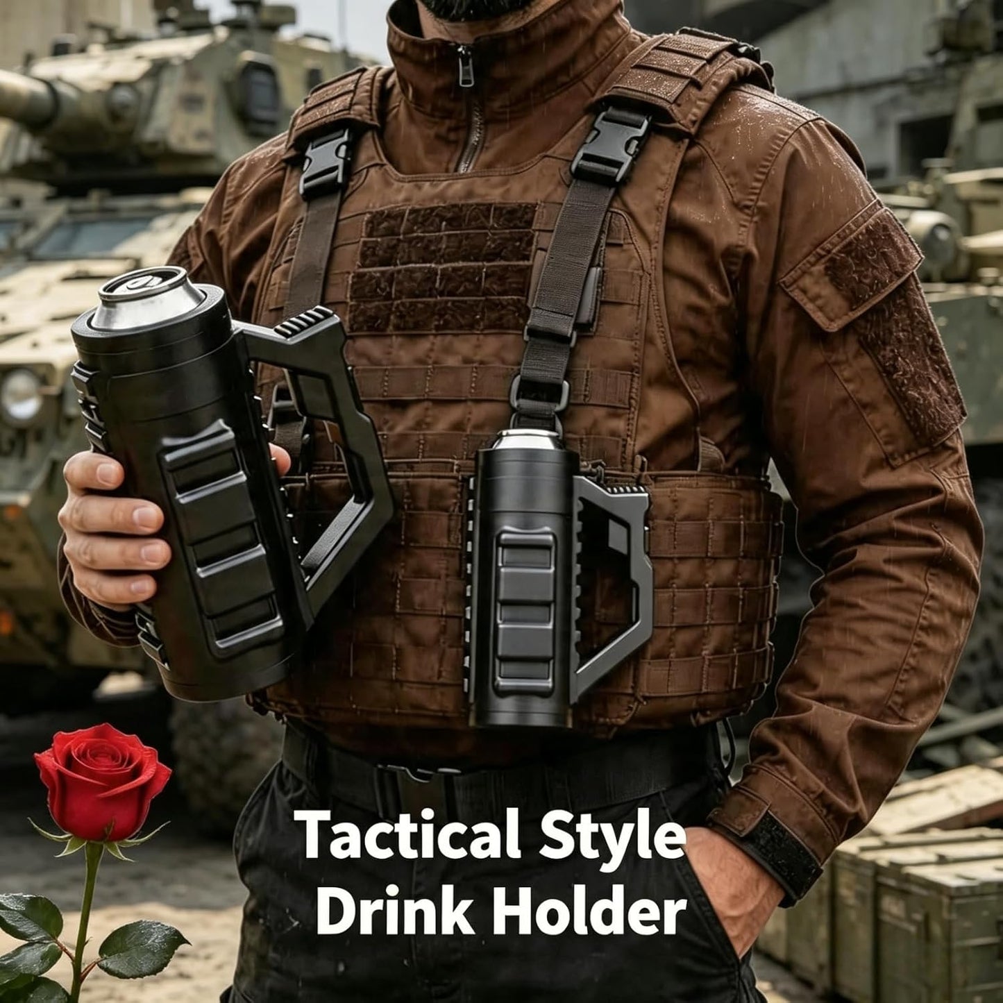 Tactical Assault Beer Can Holder โ Double Can Reload Koozie for Tailgating & Outdoor Fun ๐ป๐ฅ