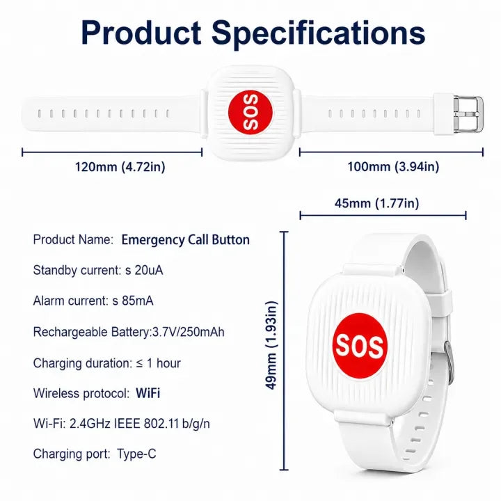 🎁Wearable WiFi SOS Emergency Alert Button for Seniors