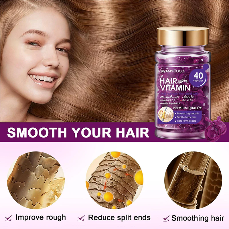 ๐ Violet Hair Vitamin Capsules with Argan Oil (40 Capsules)