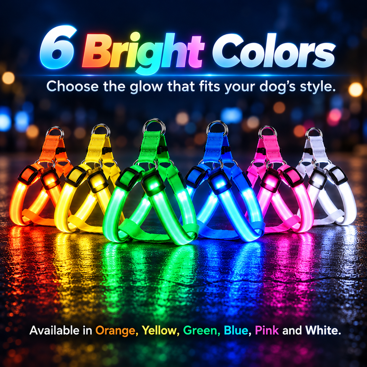 ✨Rechargeable LED Dog Harness & Collar🐕🦺Light-Up Night Walking Gear