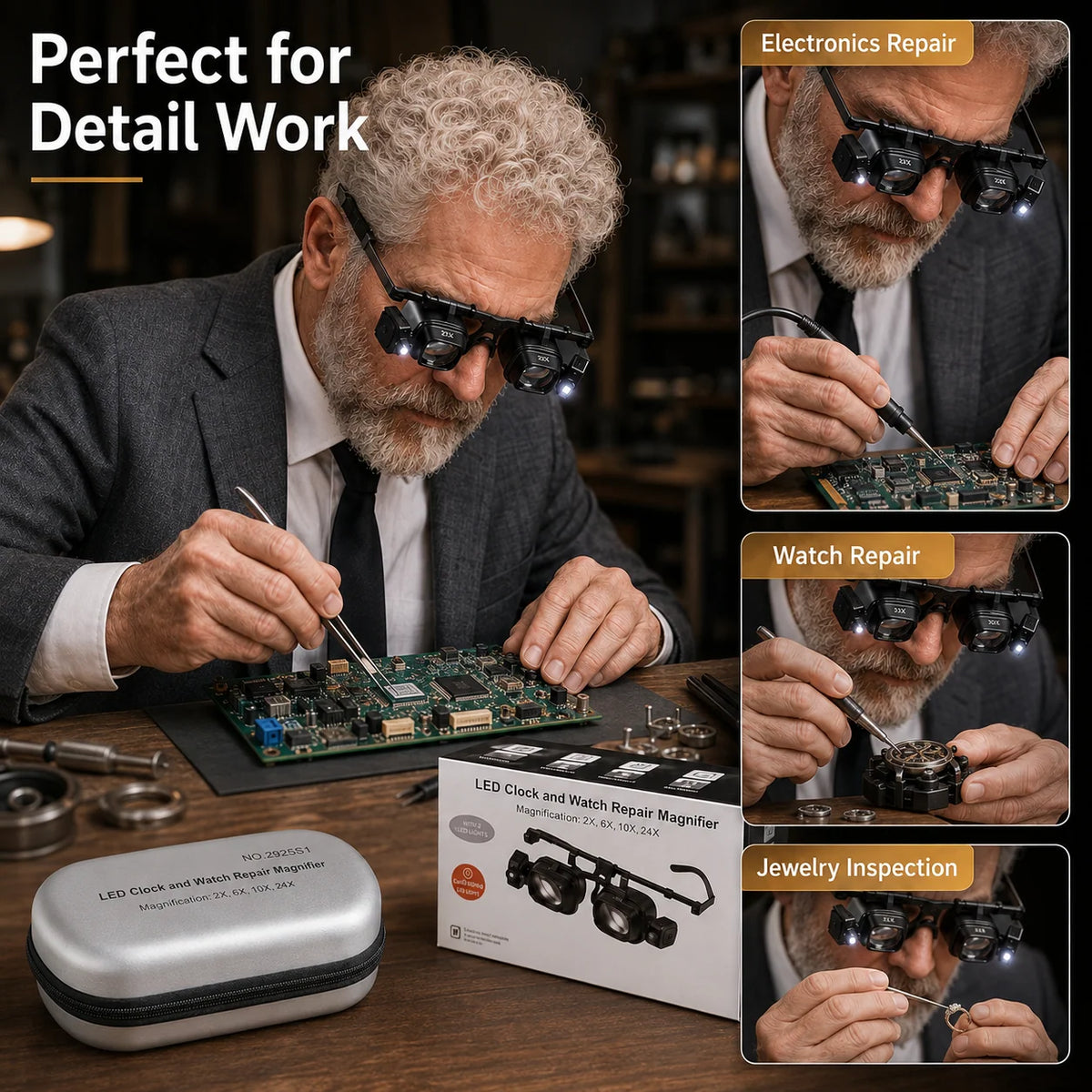 🔥LED Head-Mounted Magnifying Glasses