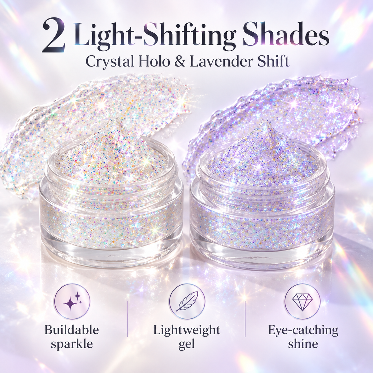 ❤️Light-Shifting Glitter Gel Eyeshadow – High-Shine Finish