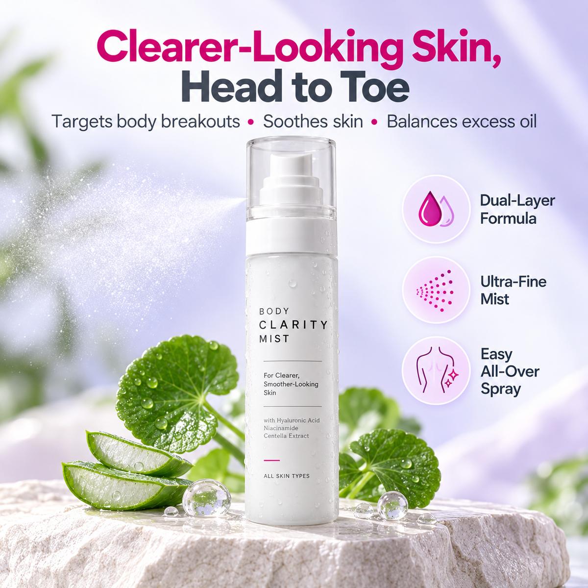 ✨Body Clarity Mist💧Ultra-Fine Spray for Back, Chest & Shoulder Care, 100 mL🌿