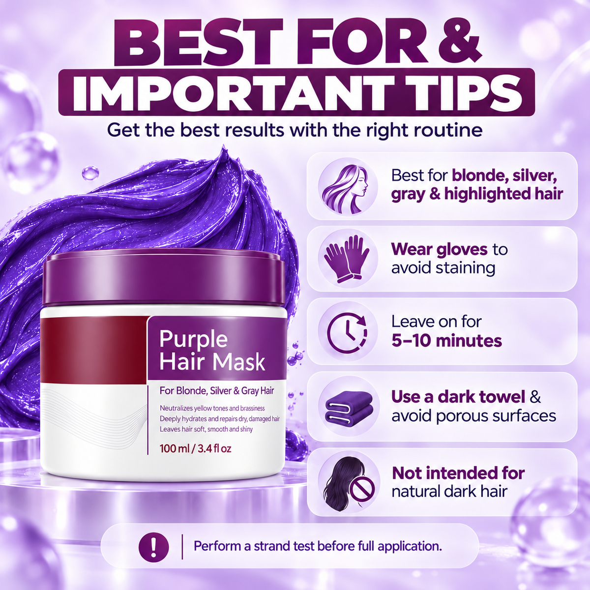 🔥Purple Toning Hair Mask – Anti-Brass & Deep Hydration