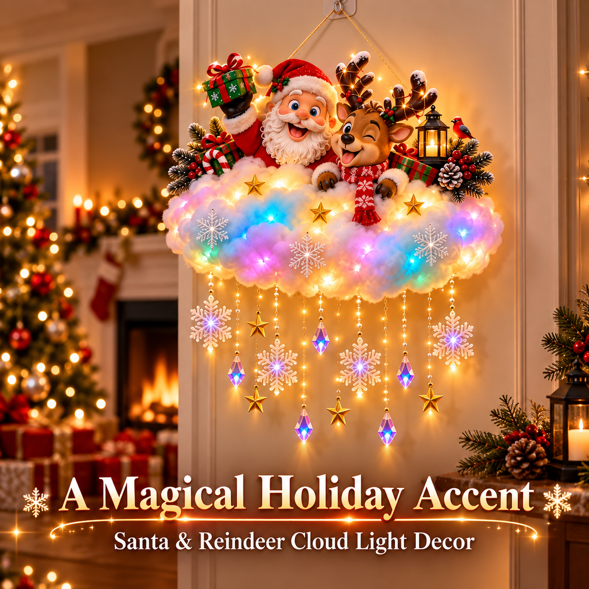 🎉Santa Claus Lighted Santa Claus Cloud