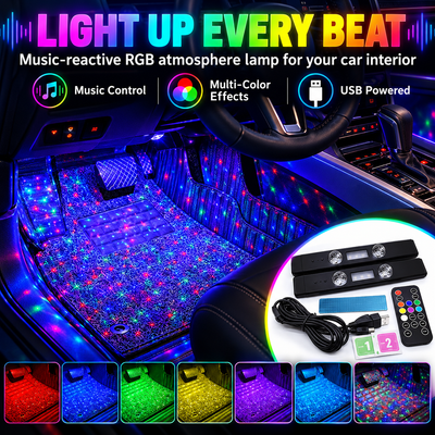 ❤️Music Reactive RGB Car Ambient Lights