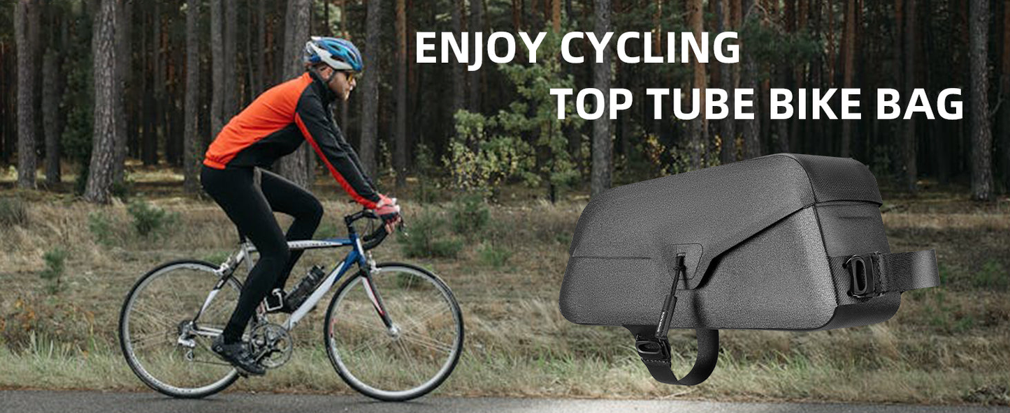 Magnetic Waterproof Bike Top Tube Bag, 1.2L Capacity With Dual Mount Options For Road & Mountain Bikes