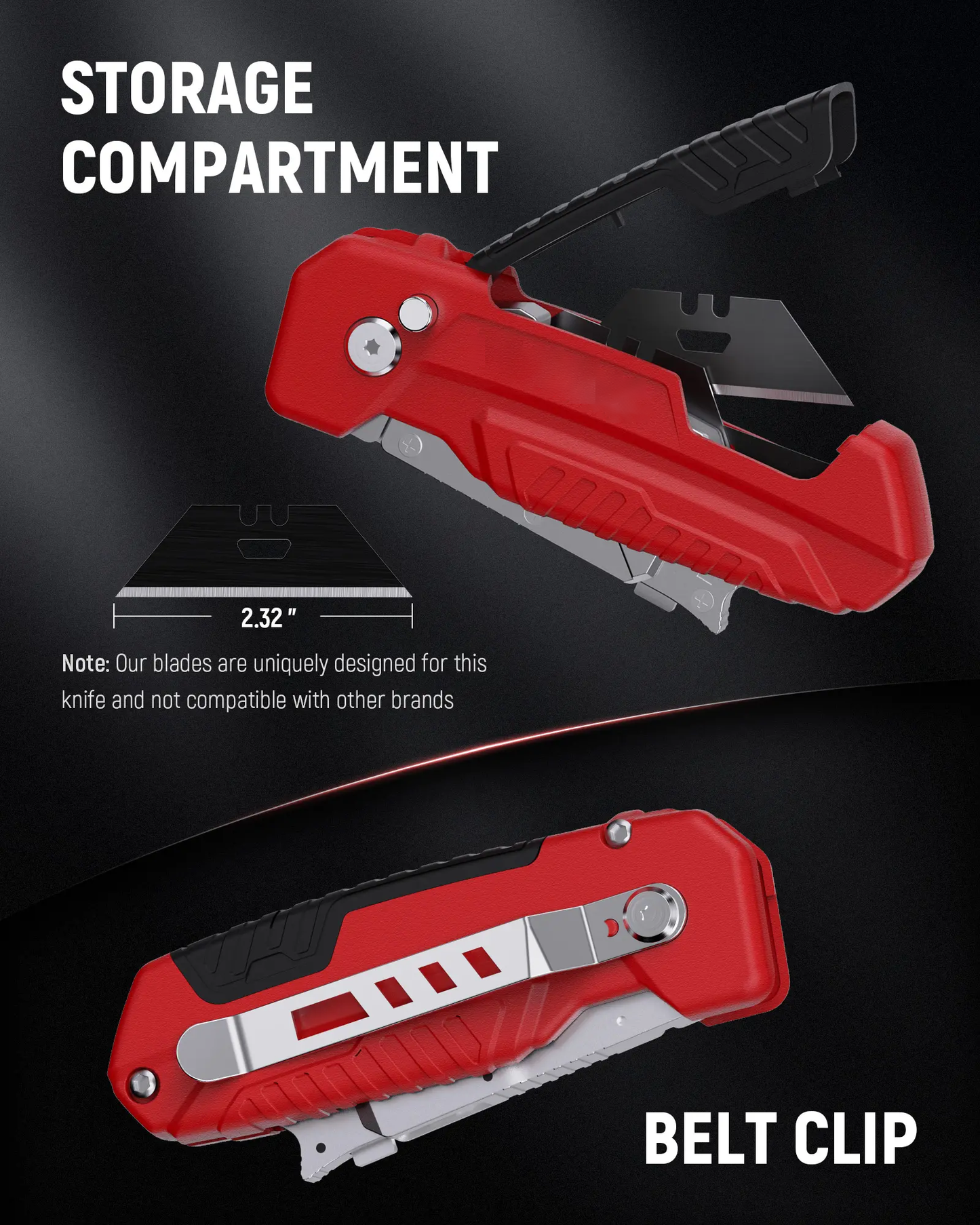 2-in-1 Utility Knife Scraper – Folding Utility Tool with 3 SK2 Blades