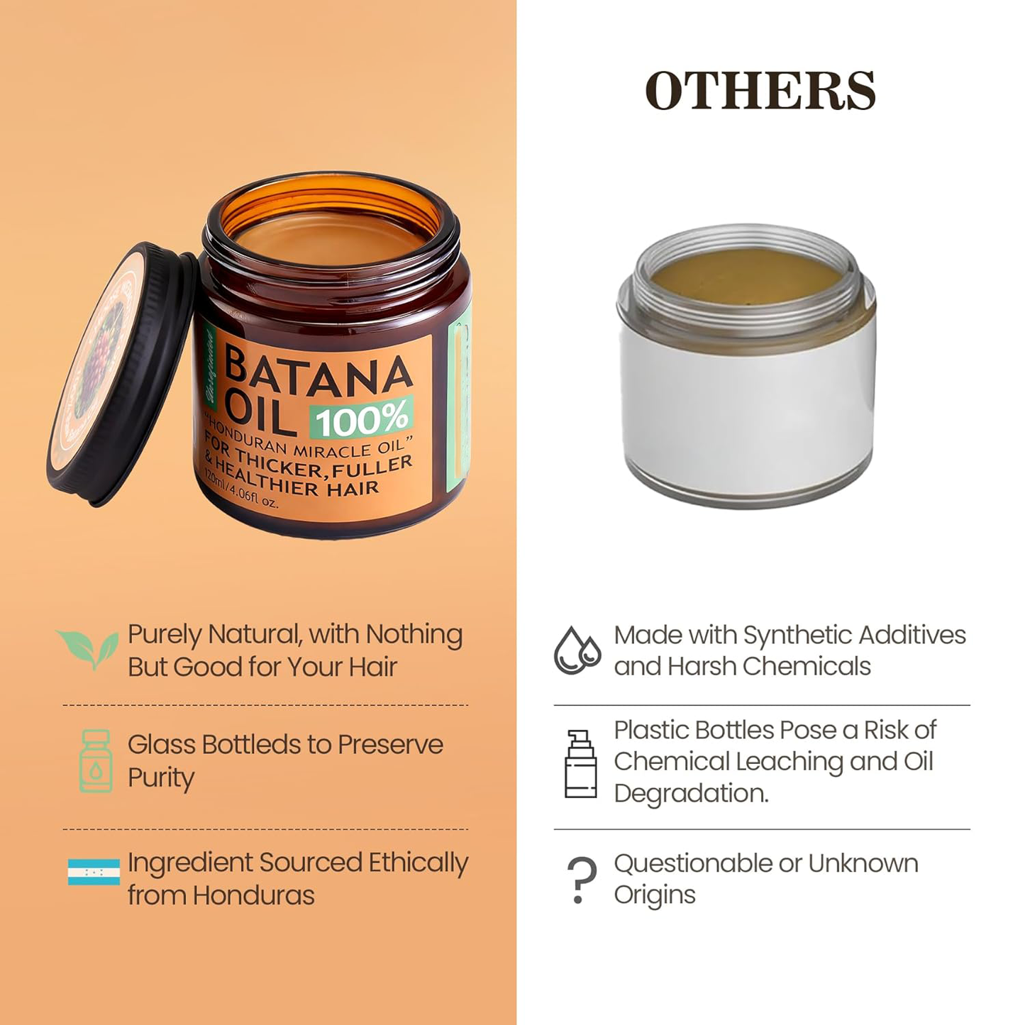 100% Raw Batana Oil – Unrefined Conditioning Hair & Scalp Oil from Honduras