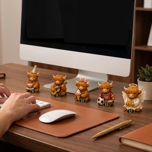 🐮24-Day Highland Cow Advent Calendar – 24 Collectible Cow Figures