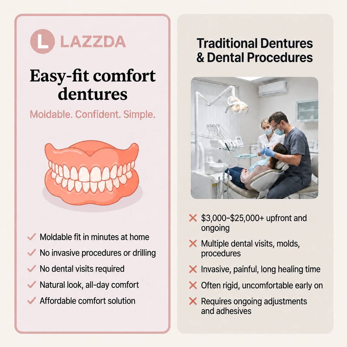 ❤️Custom-Fit Denture Set for a Complete Smile
