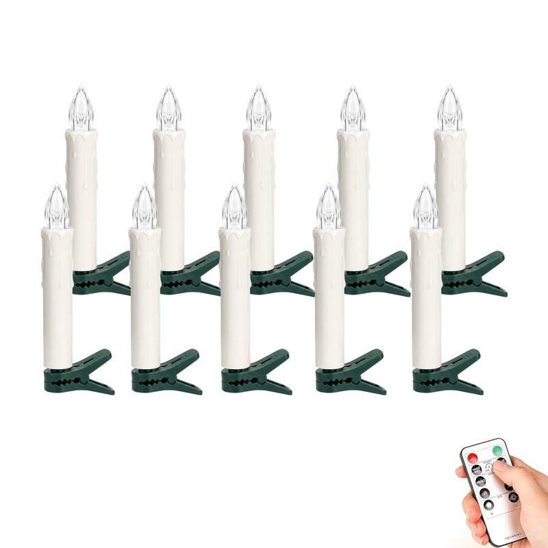🎀LED Flameless Candle Clip Lights with Remote – 10/20 Pack Battery Operated