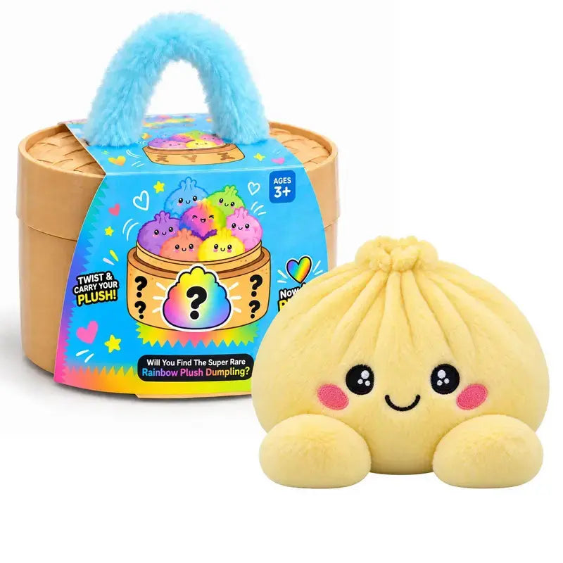 🎉Plush Stuffed Dumpling Squishies, 5.9in Big Rainbow Squid