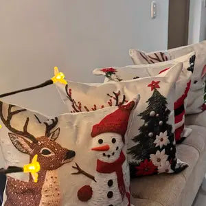 🎀Christmas Throw Pillow Covers – 4-Piece Short Plush Set, 45 × 45 cm