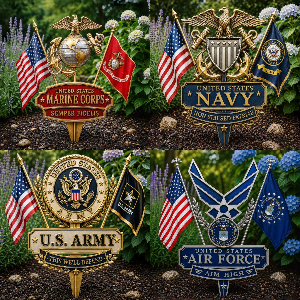 🇺🇸🎖️ Military Branch Tribute Garden Stakes