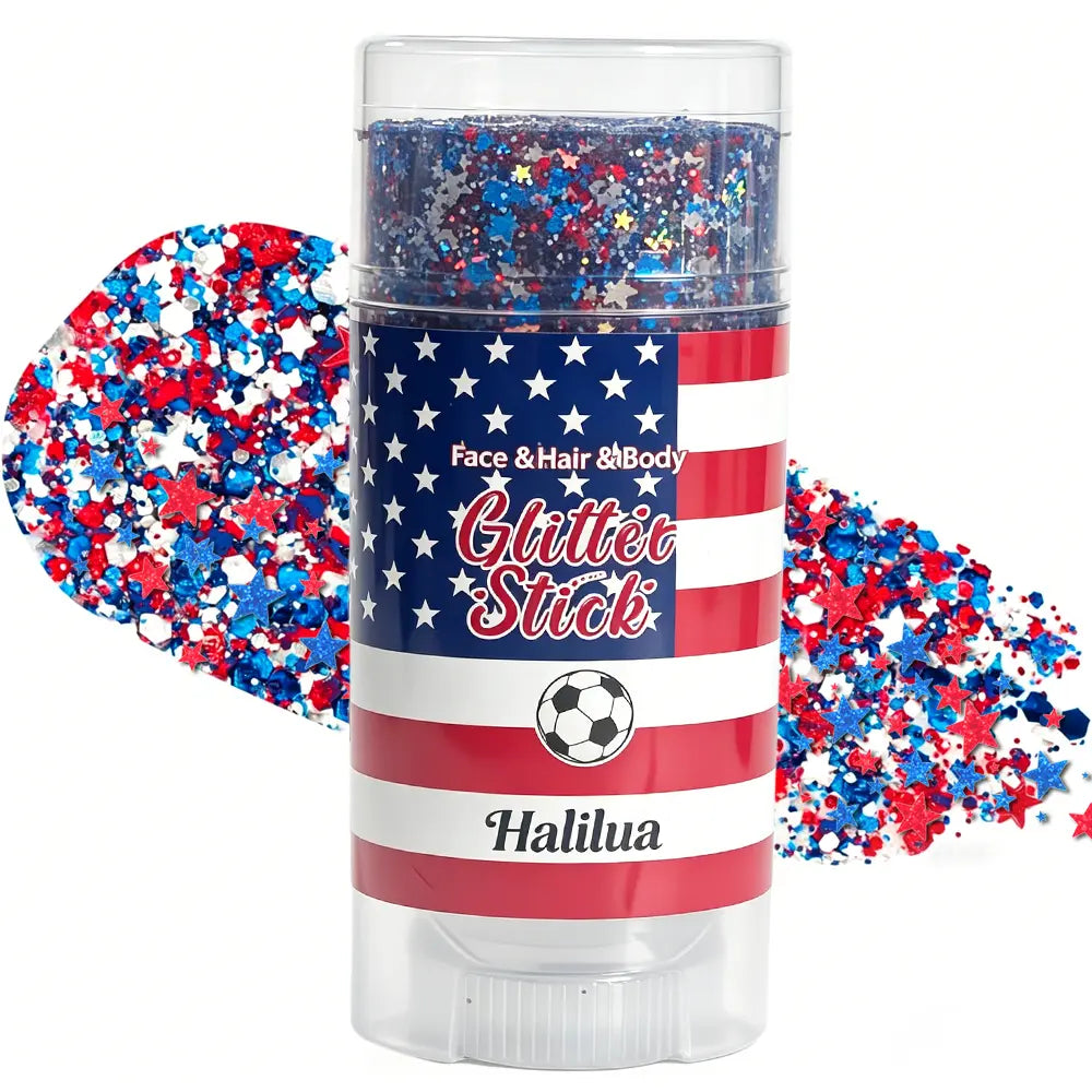 4th of July Glitter Stick | Red, White & Blue Body & Hair Sparkle for Independence Day Party