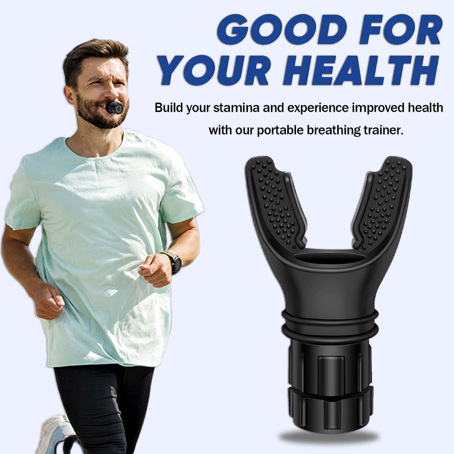 Breathing Trainer Mouthpiece — Adjustable Resistance Lung Exerciser