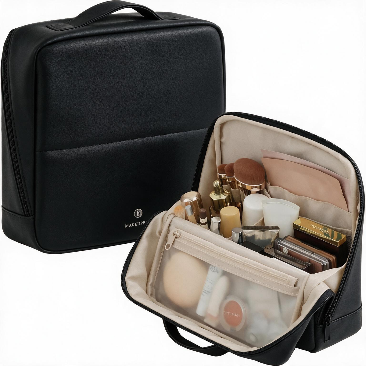 🔥Waterproof Leather Makeup Bag