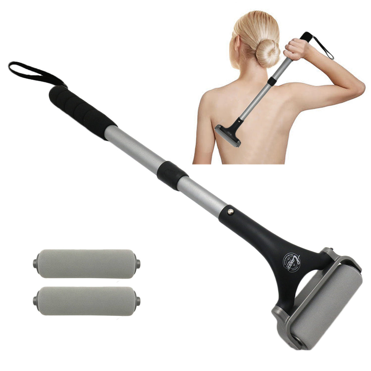 Aplicador de loción para la espalda: extensible hasta 23" con diseño curvado ergonómico
