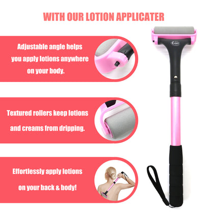 Aplicador de loción para la espalda: extensible hasta 23" con diseño curvado ergonómico
