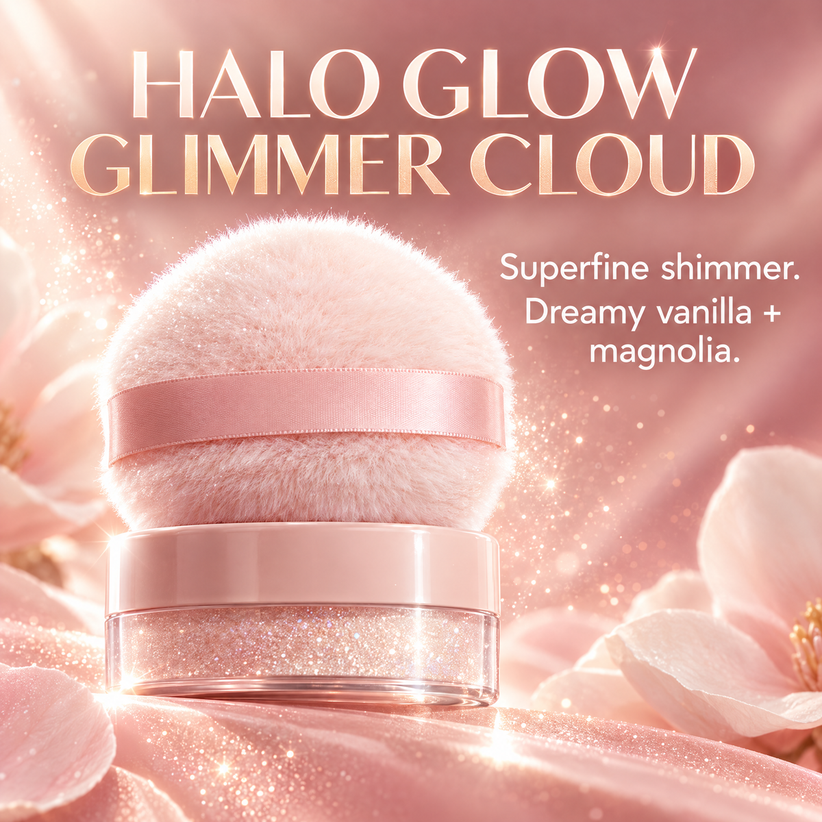 ✨Halo Glow Glimmer Cloud – All-Over Shimmer Puff for Soft Radiant Glow