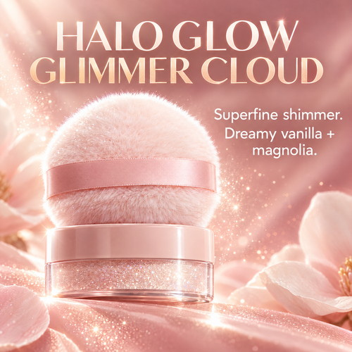 ✨Halo Glow Glimmer Cloud – All-Over Shimmer Puff for Soft Radiant Glow
