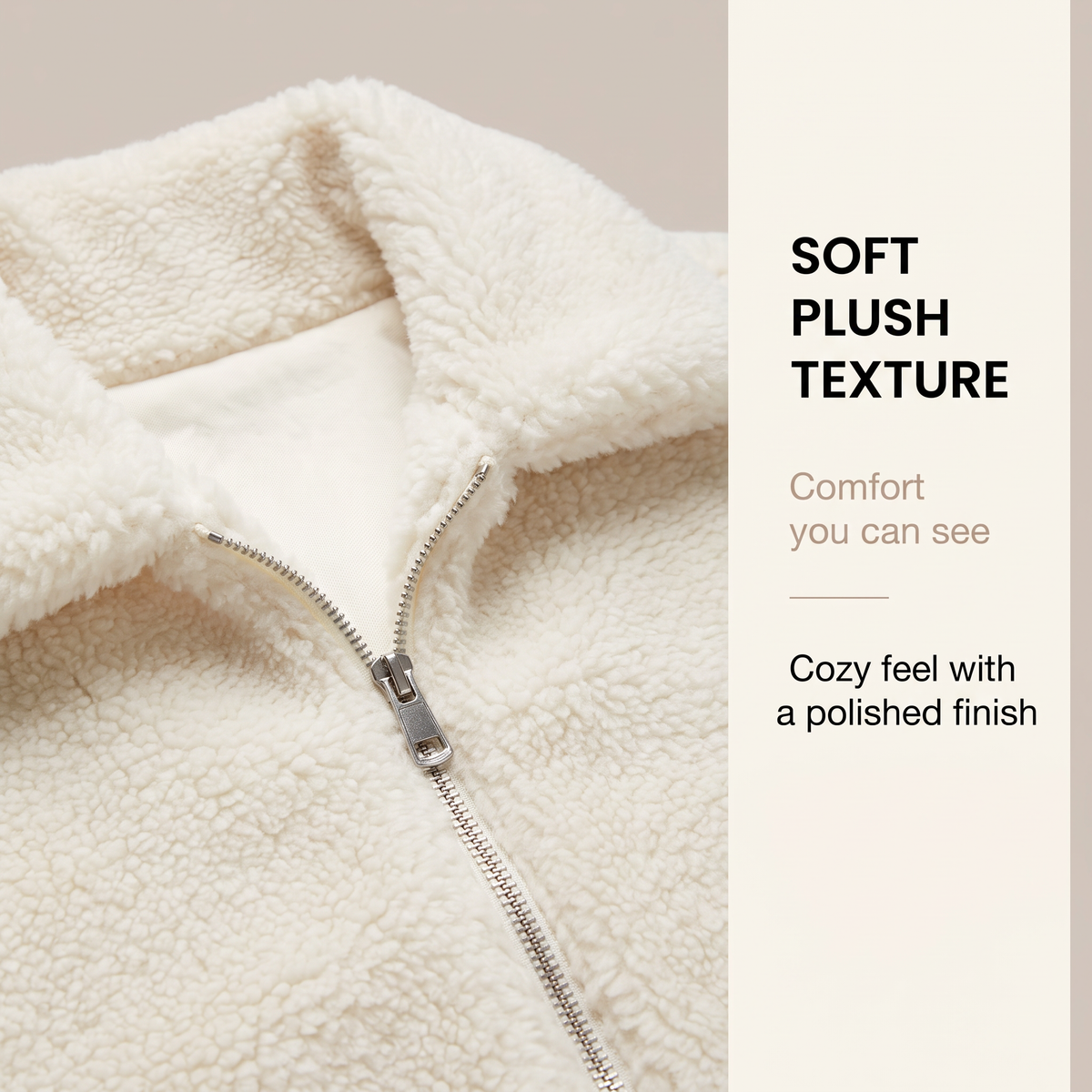 ✨Women’s Plush Cropped Zip-Up Jacket – Soft Teddy Fleece with Stand Collar🧸