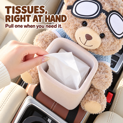 ✨Plush Bear Car Organizer & Tissue Holder🧸