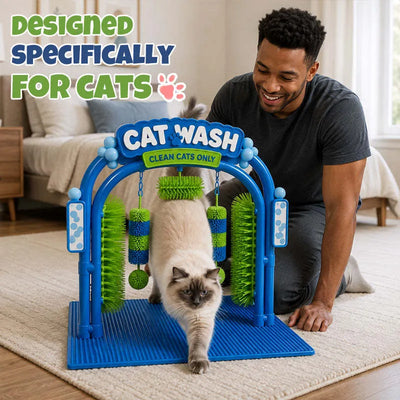 Self-Grooming Cat Arch Brush for Loose Fur & Daily Grooming