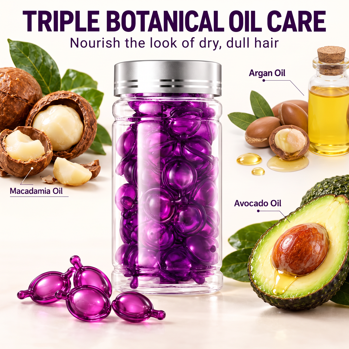 ✨Hair Serum Capsules, Macadamia Argan Avocado Oil