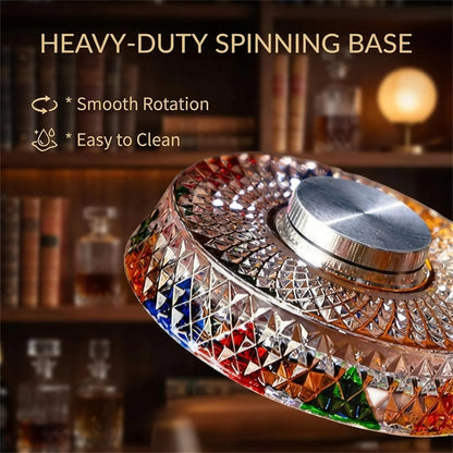 🎁Hand-Painted 360° Spinning Whiskey Glass With Crystal Embossed Design