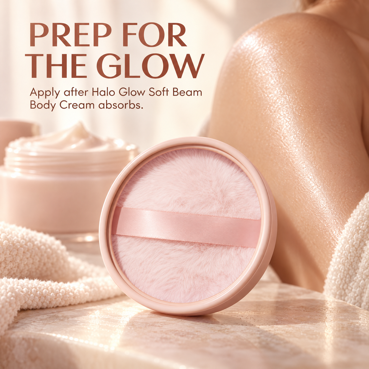 ✨Halo Glow Glimmer Cloud – All-Over Shimmer Puff for Soft Radiant Glow