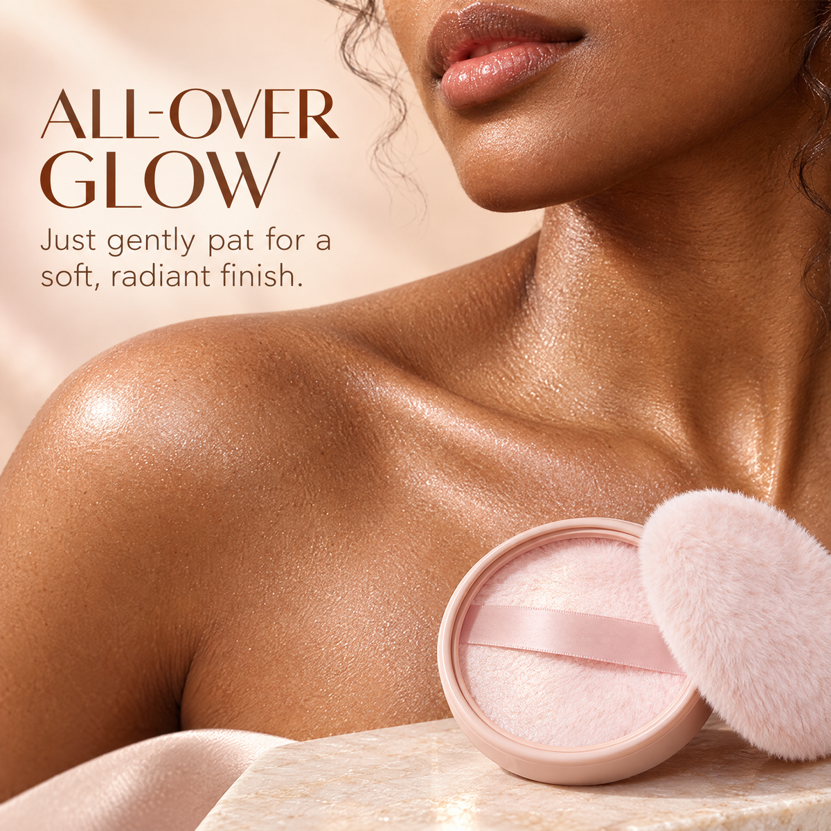 ✨Halo Glow Glimmer Cloud – All-Over Shimmer Puff for Soft Radiant Glow