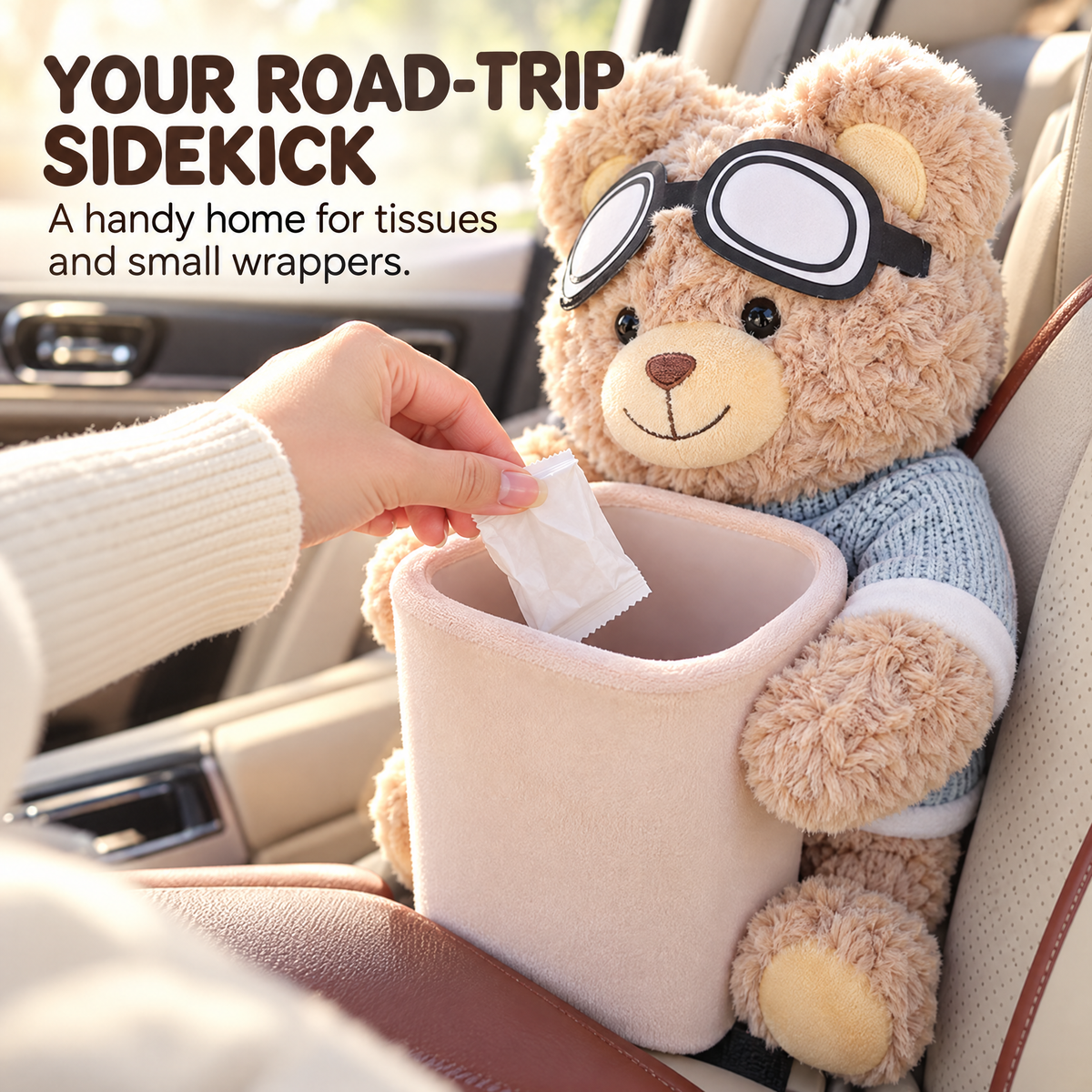 ✨Plush Bear Car Organizer & Tissue Holder🧸
