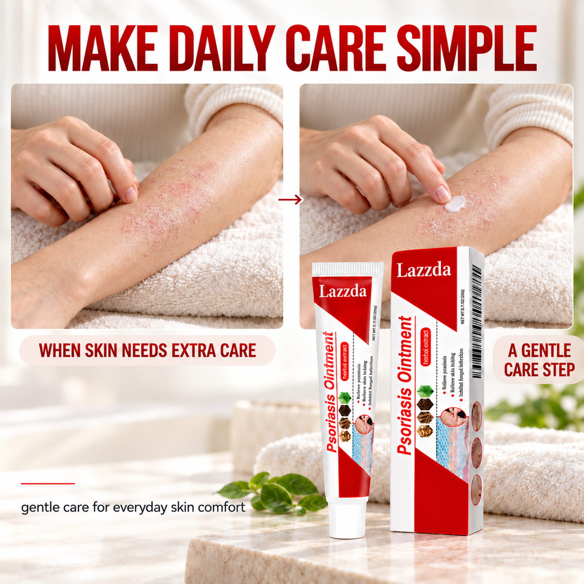 Lazzda Botanical Skin Relief Ointment for Dry, Itchy & Flaky Skin