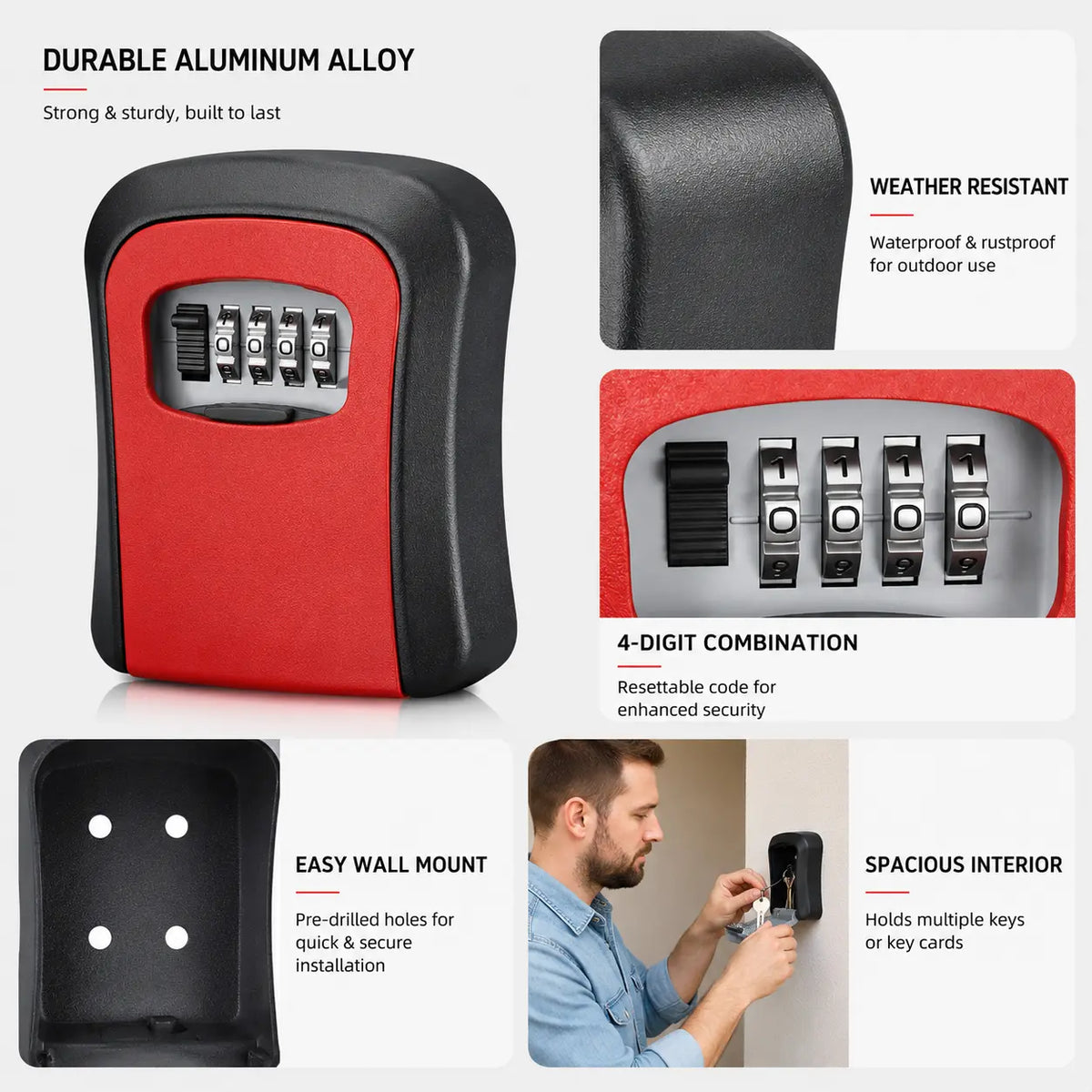 🎉Password Key Lock Box, 4-digit Combination