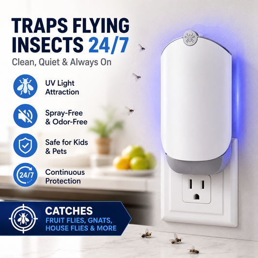 🪰 Indoor UV Fly Trap for Fruit Flies, Gnats & House Flies