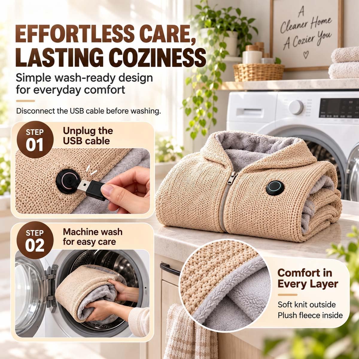 ⭐Cordless Heated Shawl Wrap  – USB Rechargeable, 3 Heat Settings & Cozy Wearable Blanket