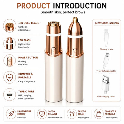 2-in-1 Rechargeable Facial & Eyebrow Hair Trimmer