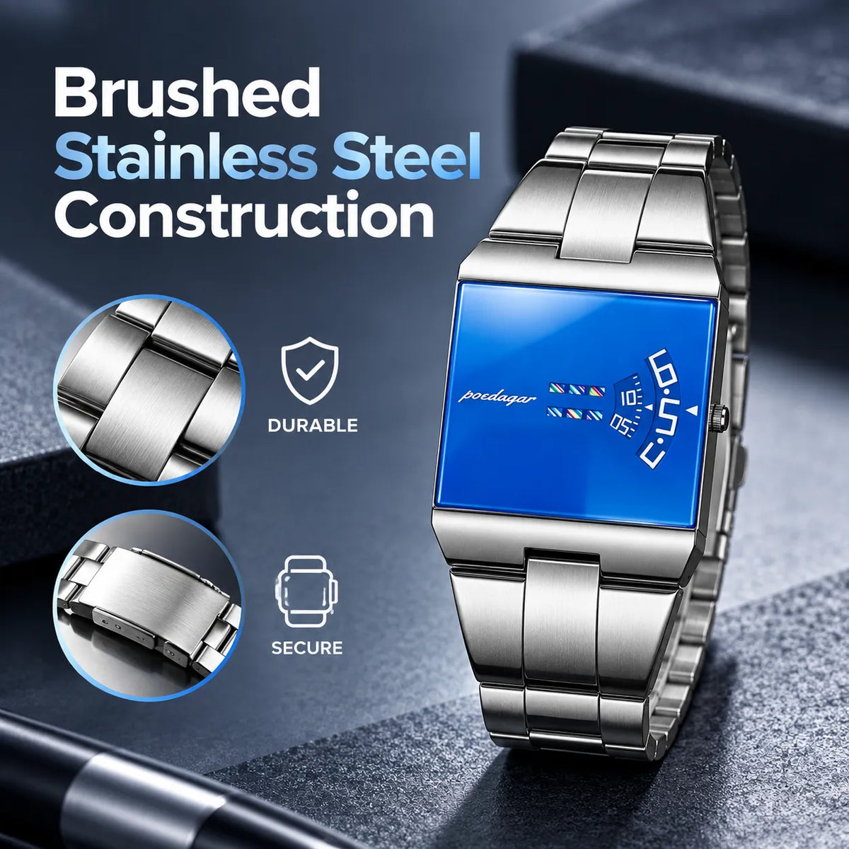🎁Modern Square Dial Men's Quartz Watch
