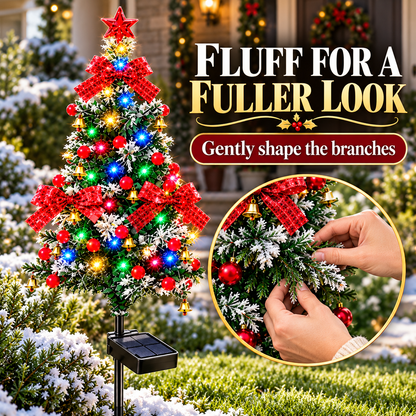 🎉Solar Snowy Cedar Christmas Tree Lights for Outdoor Holiday Decor