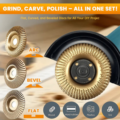 3PCS Wood Carving Disc Set