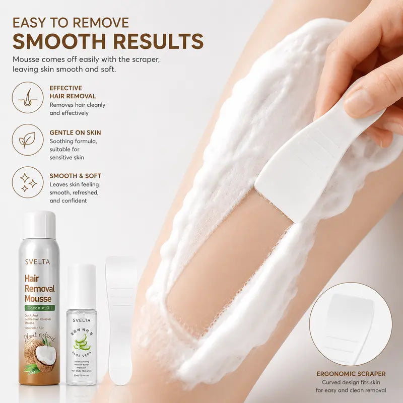 🎁Korean Hair Removal Mousse Kit – Smooth Body Care In 3 Easy Steps