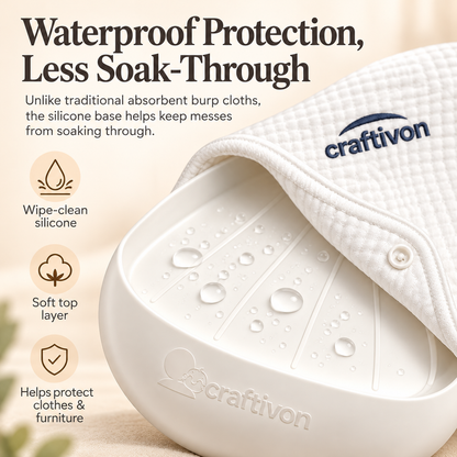 🎉Burp Catcher - Reusable Waterproof Silicone Burp Cloth & Spit-Up Catcher