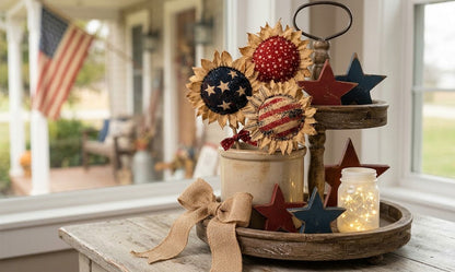 Primitive Americana Sunflower Picks Set of 3