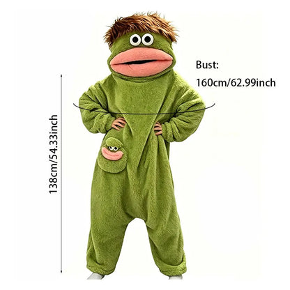 Funny Adult Onesie Pajamas. Soft Fleece Loungewear with Playful Design. Unisex Oversized Fit