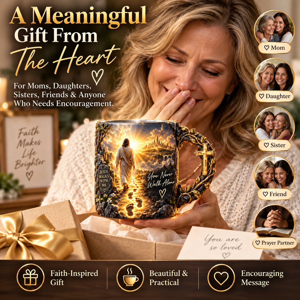 🎉✝️ Jesus Walks With Me Mug – Heat-Reveal Christian Gift of Faith