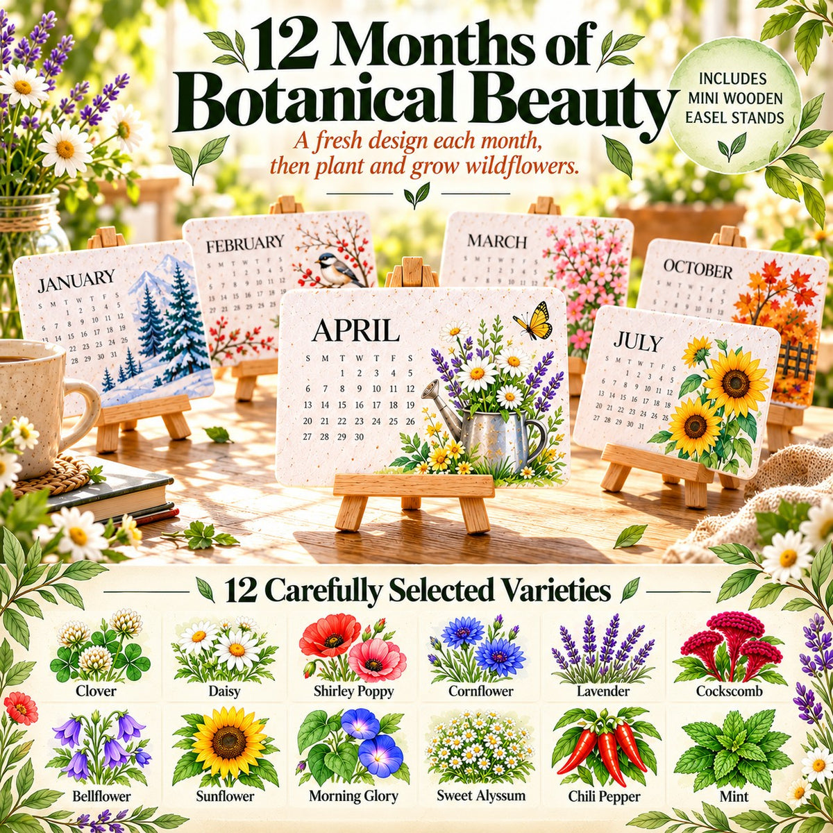 ✨Eco-Friendly Plantable "Timeless" Seed Calendar 2027 🌱Plan•Plant•Grow•EnjoyStyle