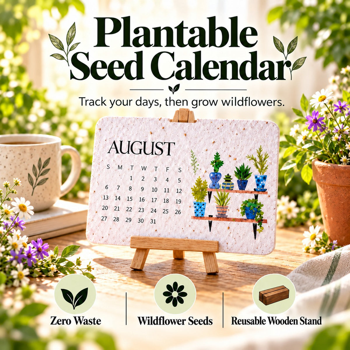 ✨Eco-Friendly Plantable "Timeless" Seed Calendar 2027 🌱Plan•Plant•Grow•EnjoyStyle