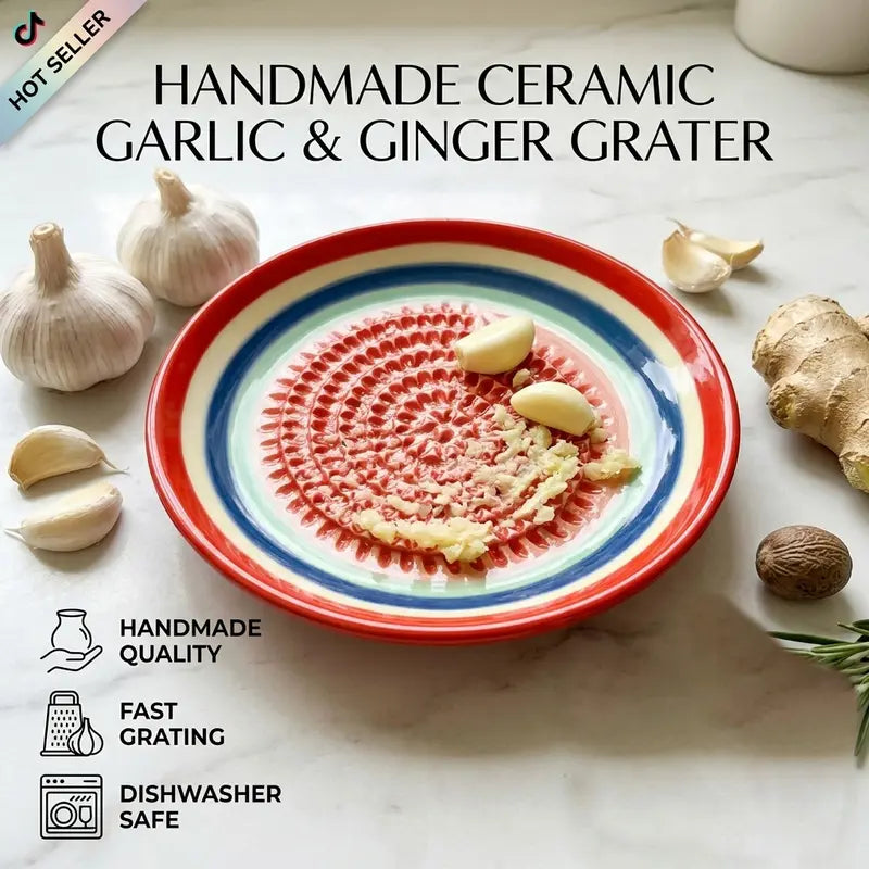 Handmade Ceramic Garlic Grater Plate Garlic